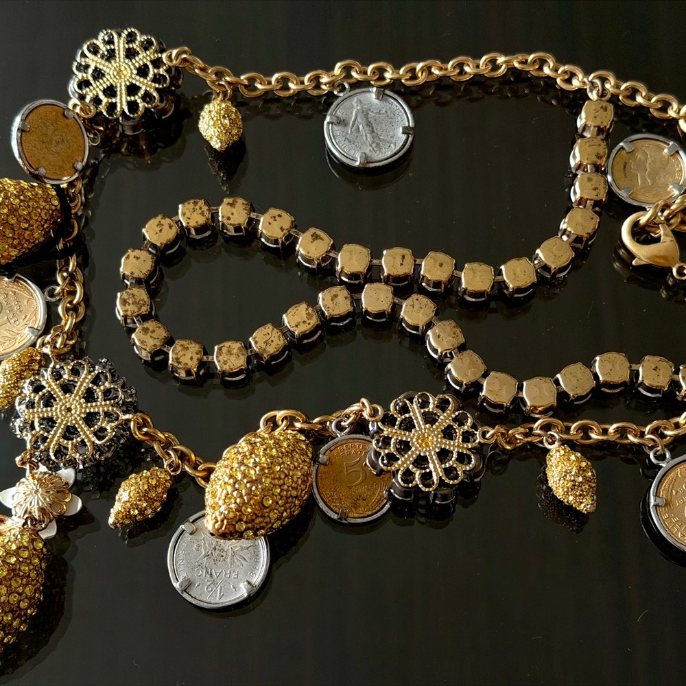 Dolce & Gabbana Embellished Coin Charm Necklace - Picture 3 of 6